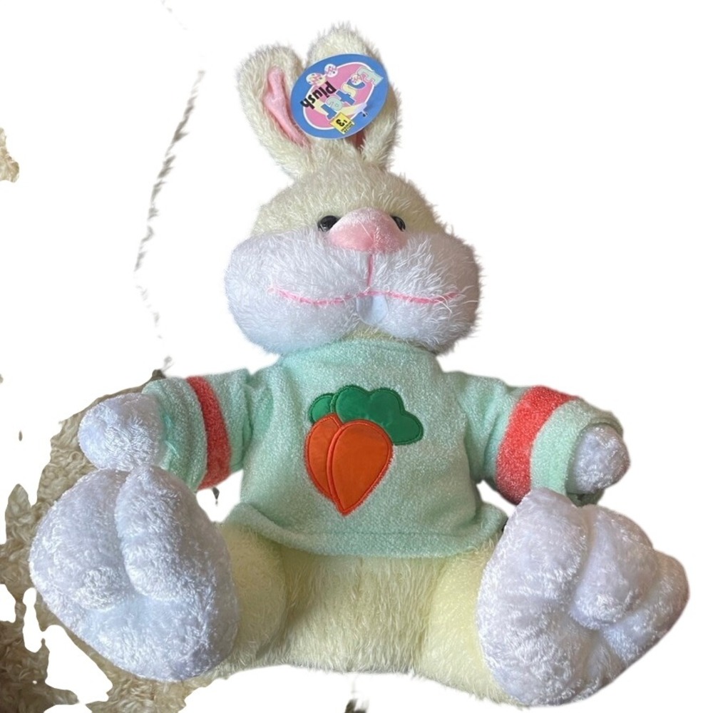 Easter Plush Bunny Yellow Rabbit Mint Green Carrot Sweaterβ Stuffed Animal Toy